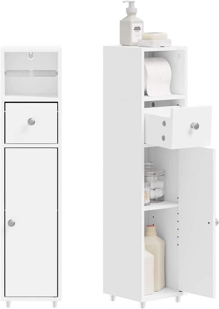 Mueble estrecho junto al inodoro